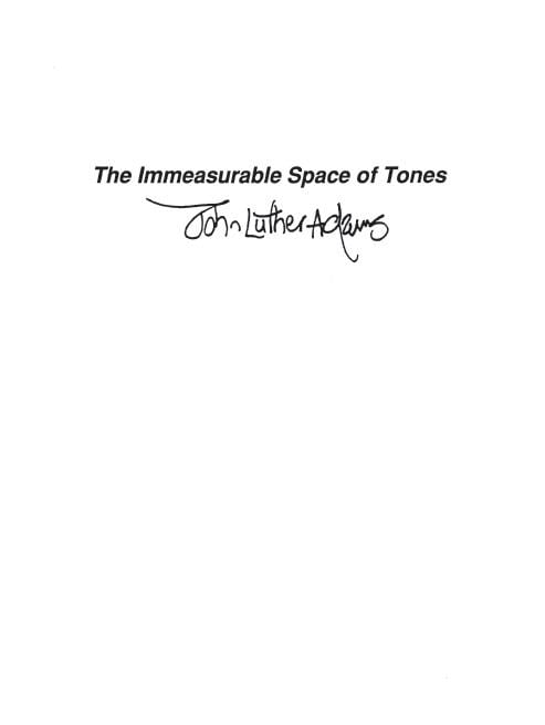 The Immeasurable Space Of Tones